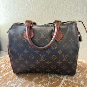 Louis Vuitton Monogram Satchel in Brown and Tan  speedy 25 💯 Authentic 1990